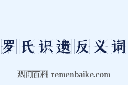 罗氏识遗反义词是什么意思的图片